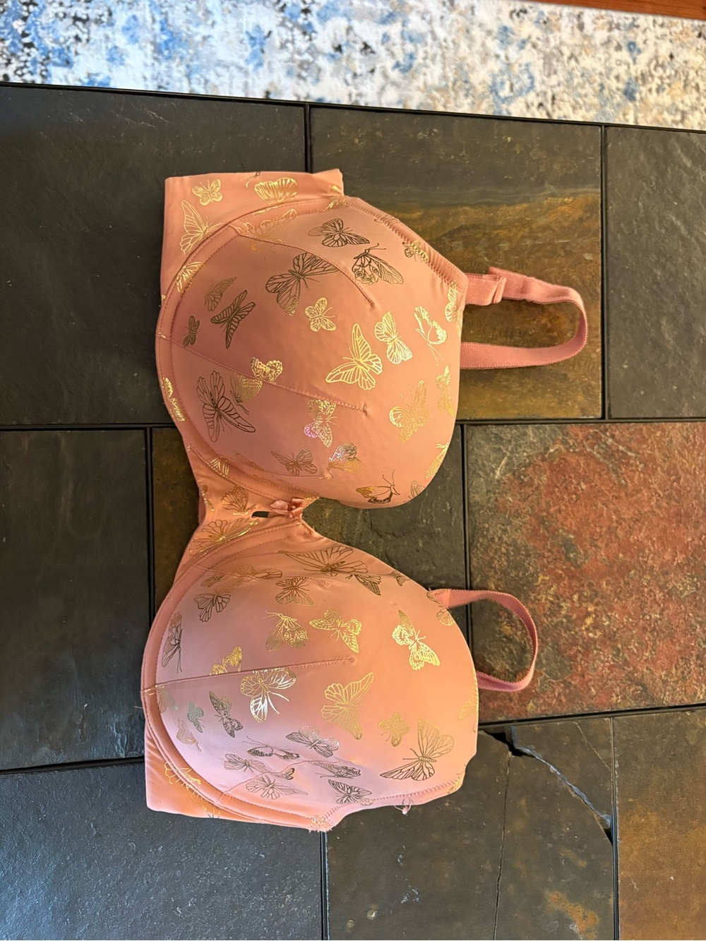 torrid Pink Bra with Gold Butterfly Print